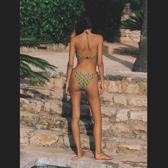 Commense Medium Green Boho Tropical Print 2 Piece Bikini Set Summer Beach Va… - Picture 2 of 2